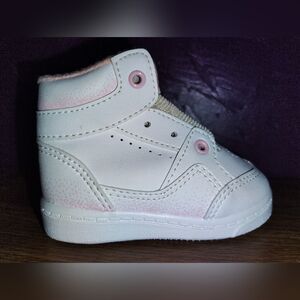 High Top Baby Girl Sneakers Size 3 White and Pink Made in USA